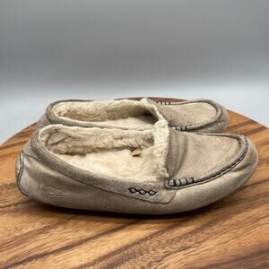 Ugg Ansley Slippers Womens Size 9 Tan/Beige Suede Comfort Slip On Shoes Moccasin